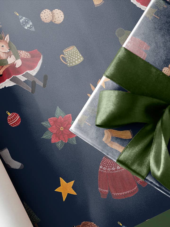 Merry Christmas Wrapping paper sheet for wholesale by Shannon Casey