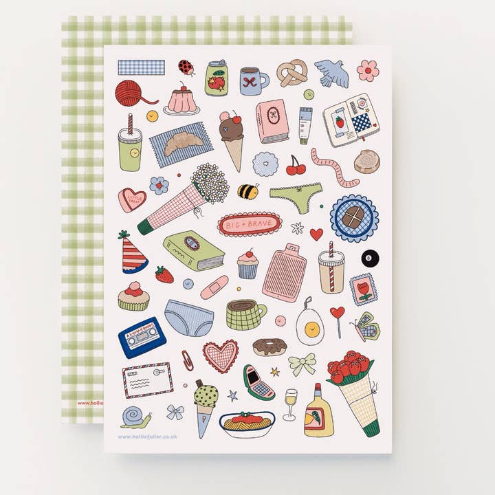 Brave Girl Sticker Sheet for wholesale by Hollie Fuller