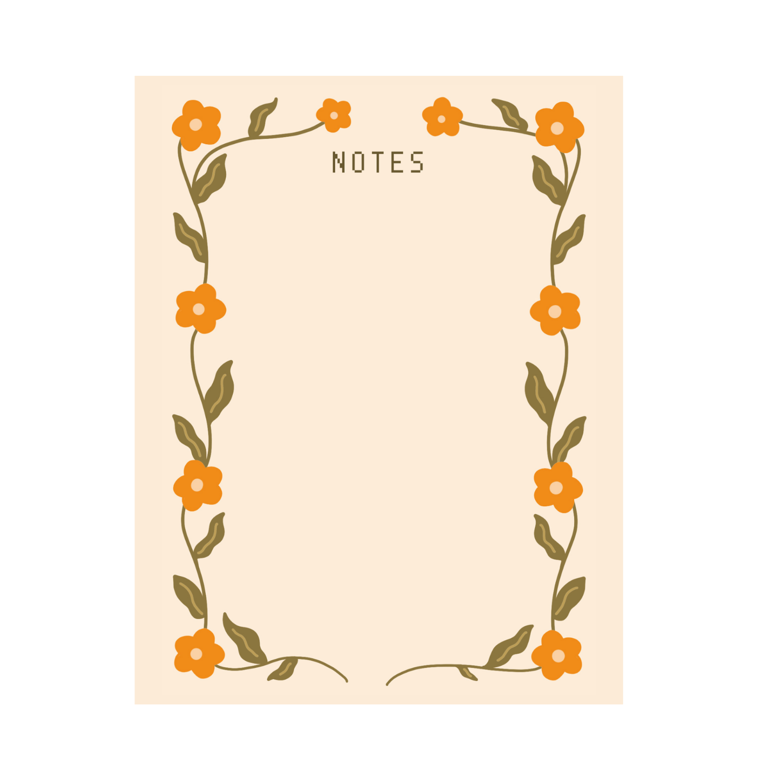 Brush + Bird Paper Co. - Wholesale Notepad - Orange Flower Notes | 4.25"x5.5" Cute Cozy Notepad Gift1