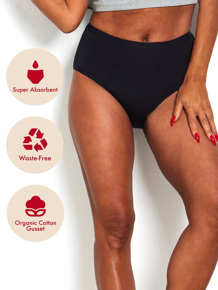 The High Waisted Period. in Microfiber - Single Boxed Unit - Black and other Purchase Wholesale plus size underwear. Free Returns & Net 60 Terms on Faire trending on Faire.