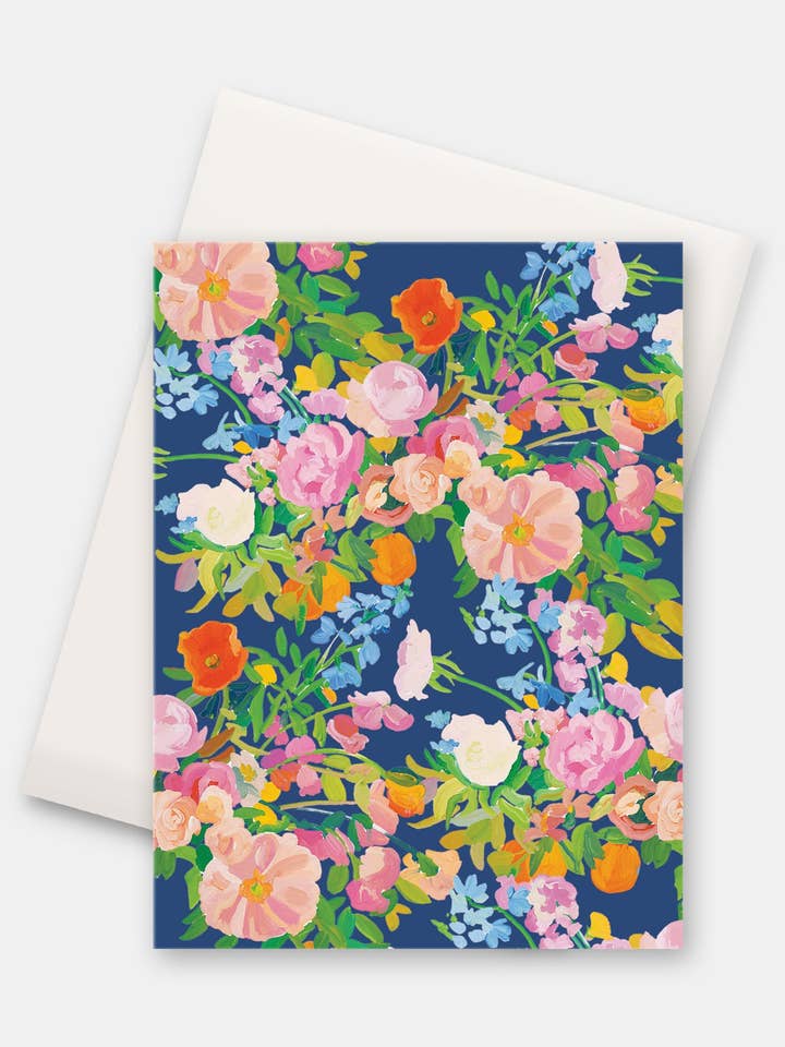 A2 Card - Galaxy Blue Floral for wholesale by Paint&Petals