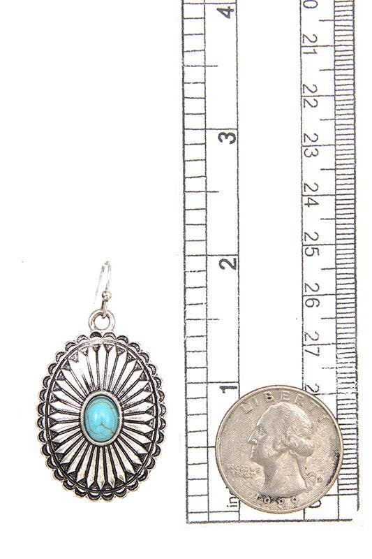 Burnished Silver Oval Concho Detail Necklace Set for wholesale on Faire2