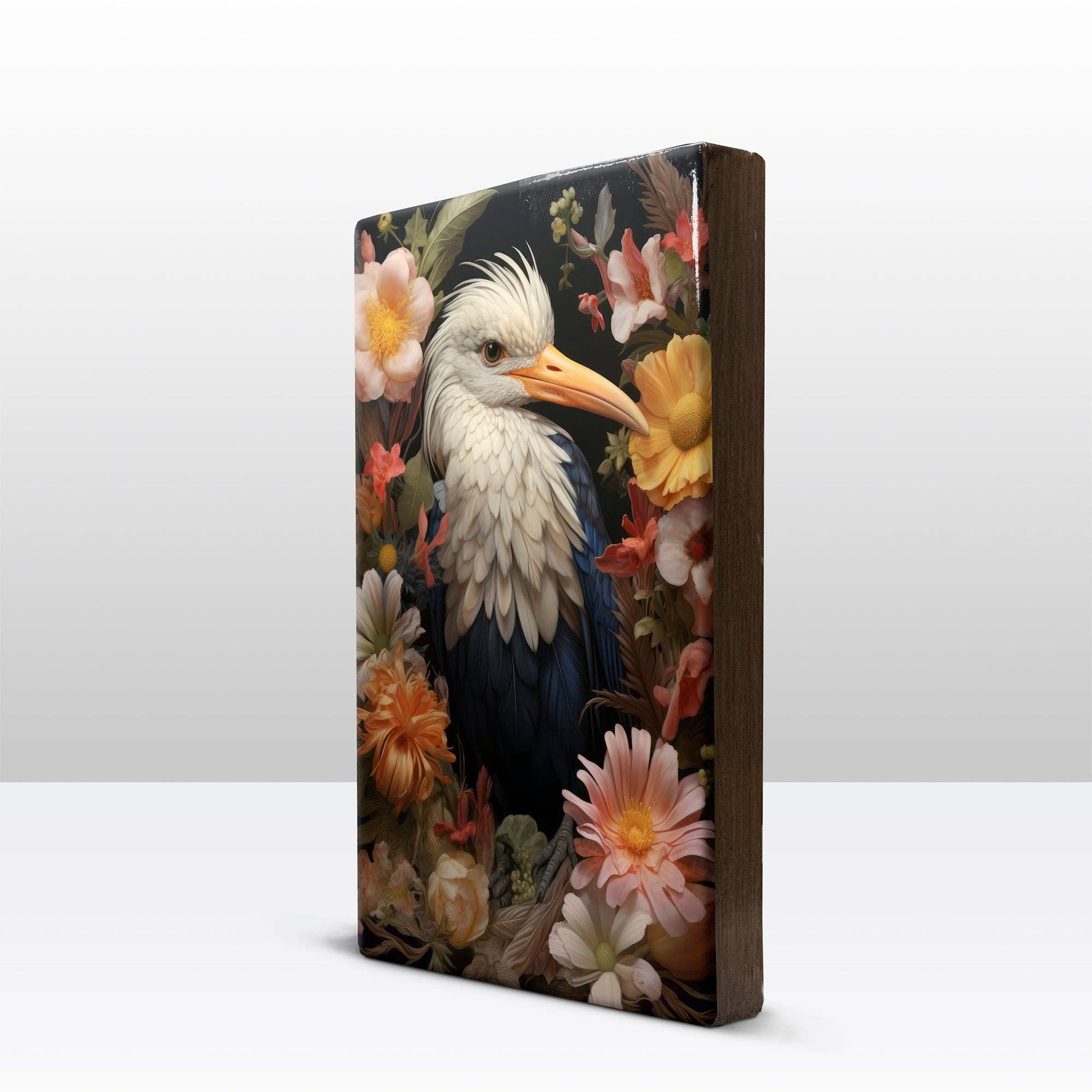Laqueprint - Wholesale Art Print - Stork with flowers - Laqueprint - 19.5 x 30 cm - LP3162