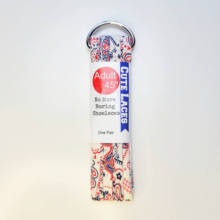Jolis lacets de chaussures Bandana blancs et rouges, pour adultes et enfants ( pour la vente par Cute Laces