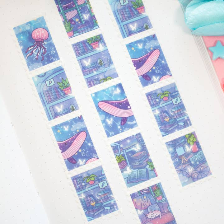 Unicorn Eclipse - Wholesale Washi Tape - Reading Room Stamp Washi Tape1