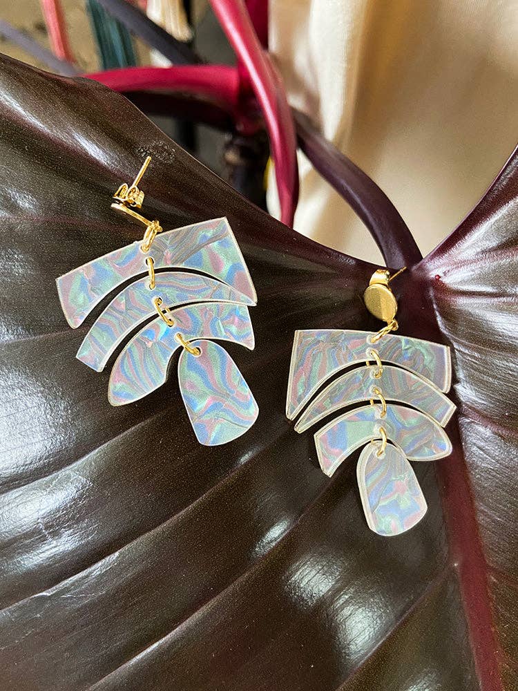 Paulina Otero – Brincos de argola por atacado – Brincos de equilíbrio em iridescente branco2