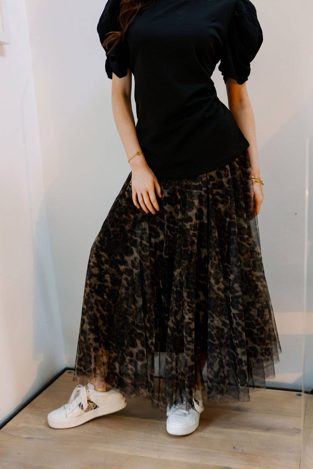 Last True Angel - Wholesale Skirt - Women's - Tulle Layer Skirt in Large Leopard Print2