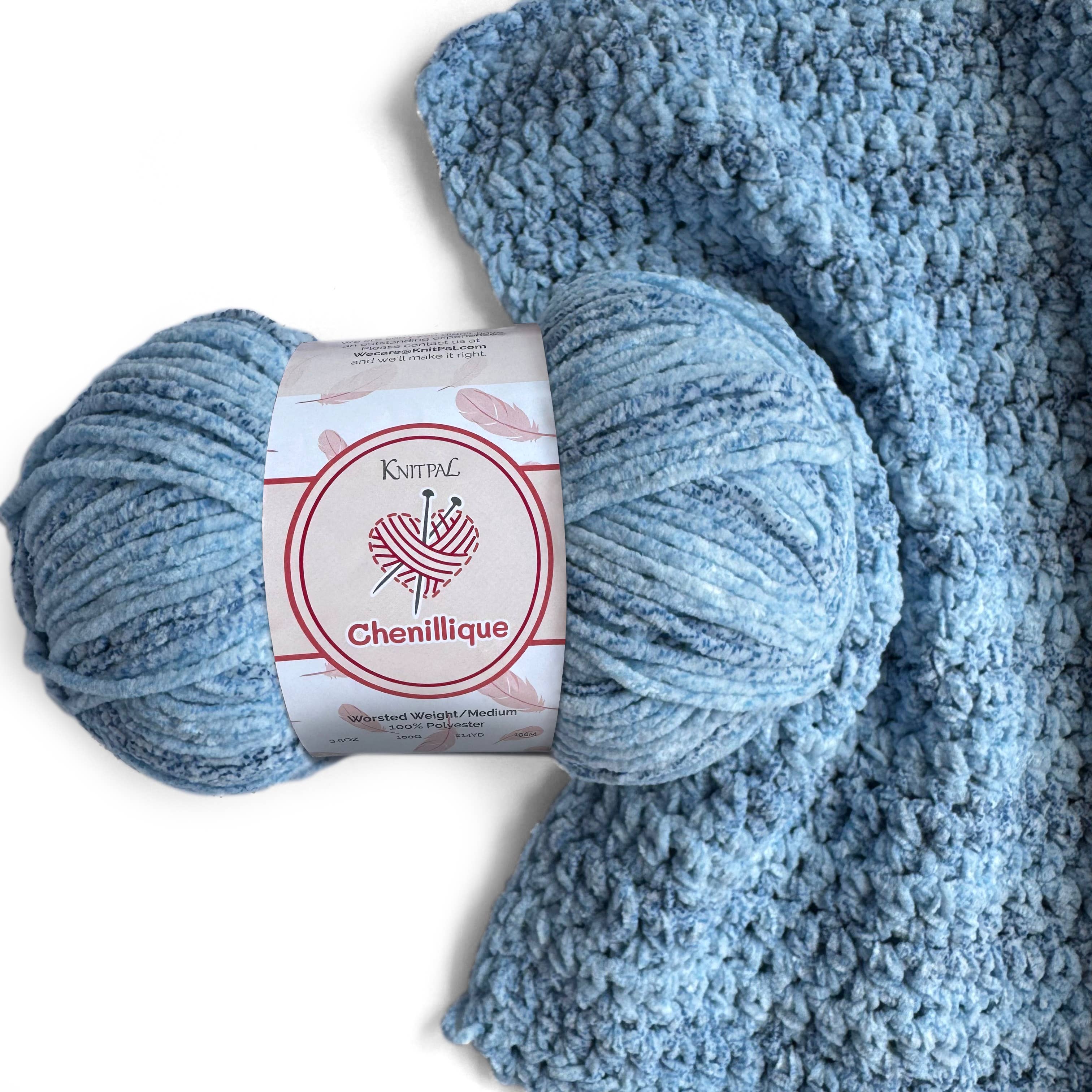 KnitPal - Wholesale Yarn - Chenillique Velvet Chenille Crochet Yarn - Worsted Weight 438