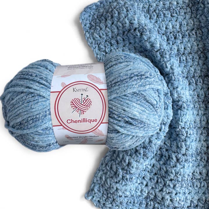 KnitPal - Wholesale Yarn - Chenillique Velvet Chenille Crochet Yarn - Worsted Weight 438