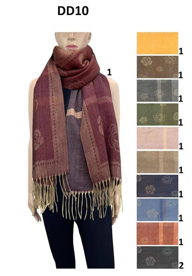 Jasper Trading LLC - Wholesale Scarf - Women's - DD10 - OBLONG SCARF- 12 PC