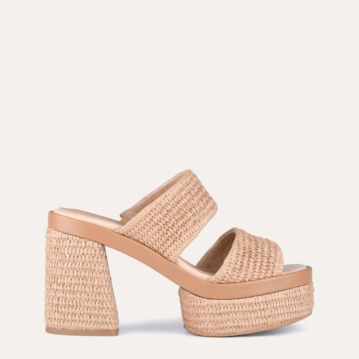 Steraraffia - Wholesale Platform Heels - Women's - Tazirit Raffia Platform Heels – Handwoven Block Heel Sandals