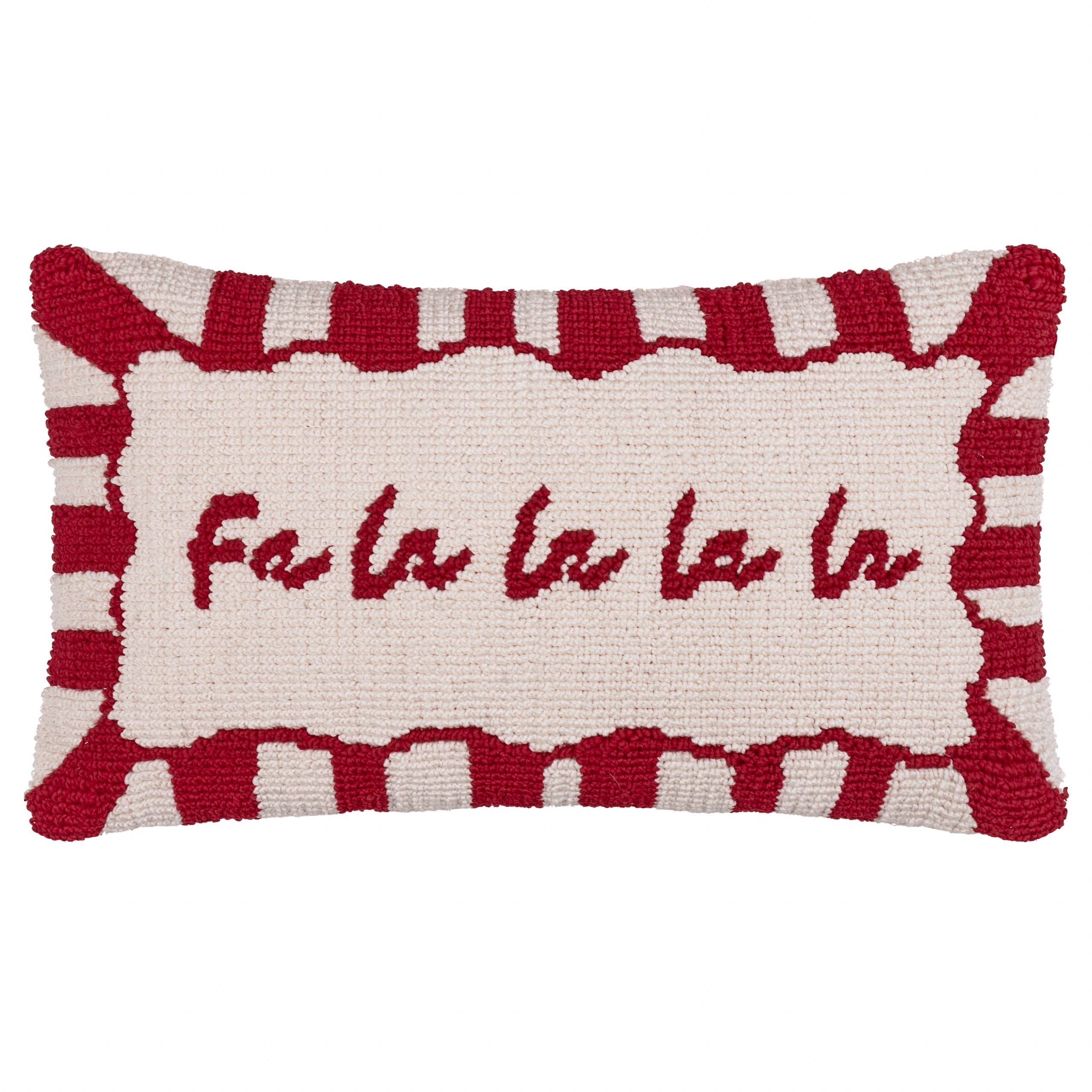 Red White Candy Fa La La Tufted Cushion Red/White for wholesale on Faire0