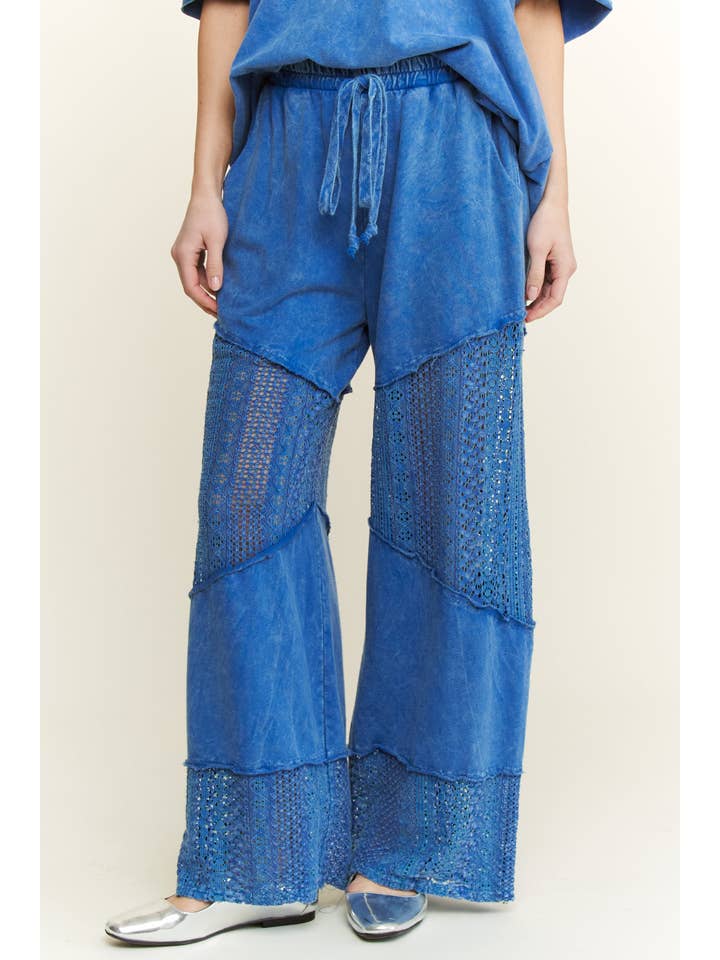 J.Her - Wholesale Pants - Women's - Mineral Washed Lace See through Breezy pants HP6335.