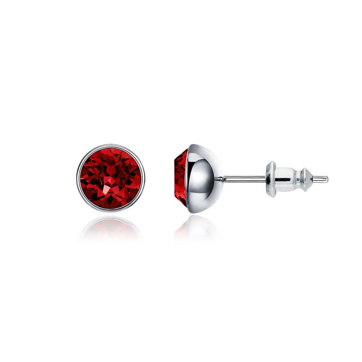 Signature Stud 1 Carat Ruby White Gold Plated Gift for wholesale by My Jewellery Story