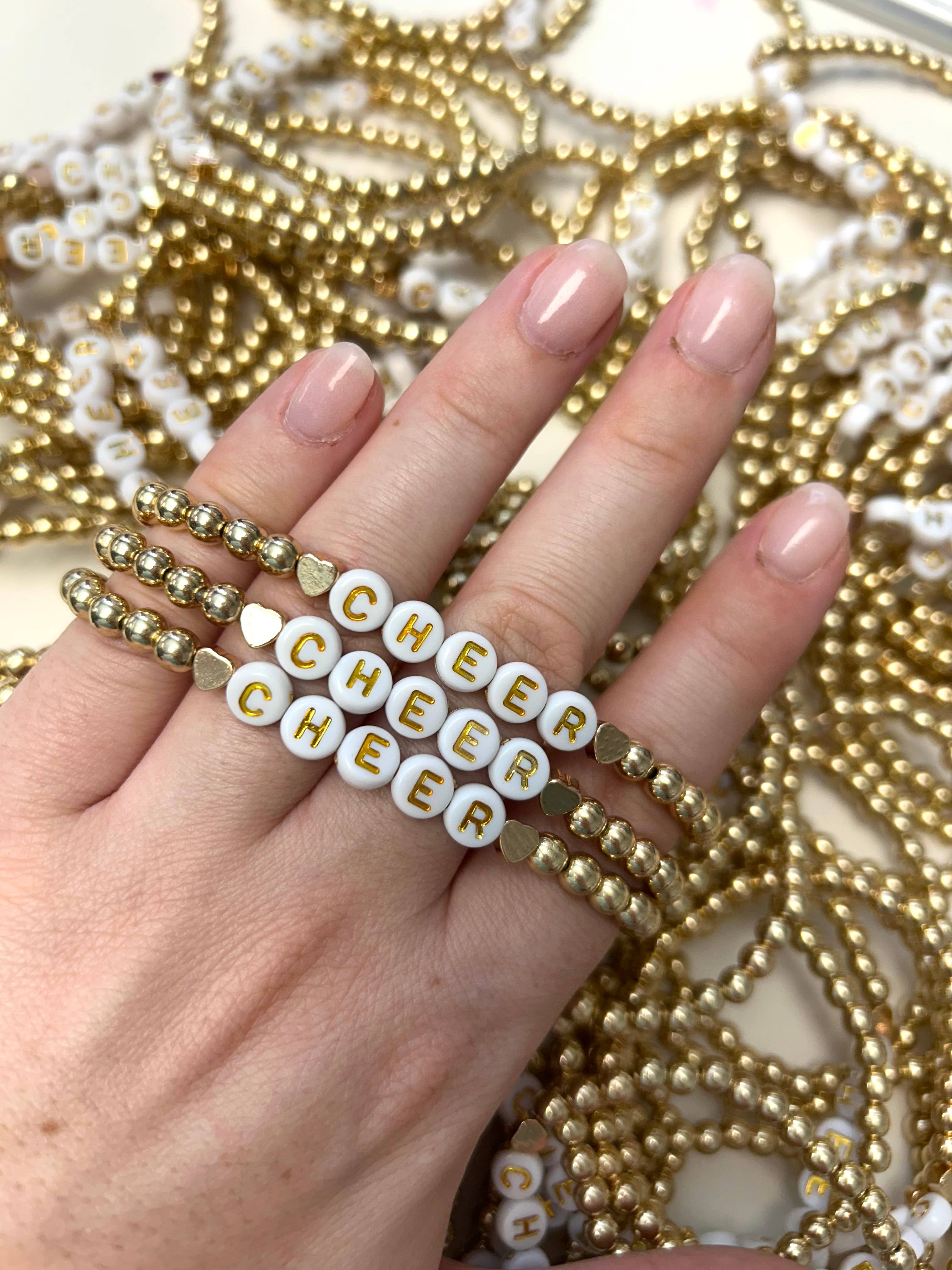 Kate Tuesday Jewelry - Wholesale Beaded Bracelet - 📣 Gold CHEER Bracelets0
