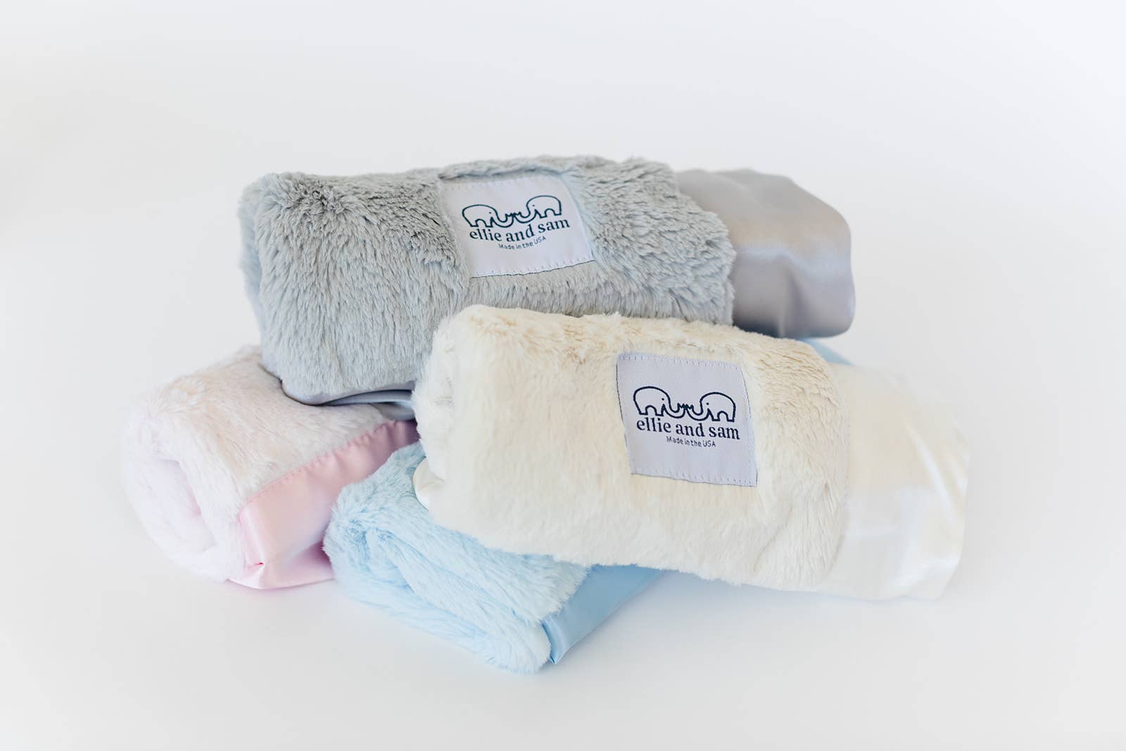 ellie and sam – wholesale Gosefilt - Baby – Lyxig Satinbård Snuttefilt - Rosa5