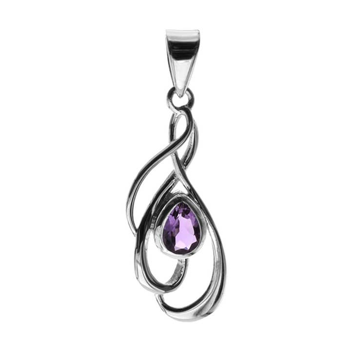 Betsy ametist facet virvlar hänge för wholesale av Kali Ma Designs - Sterling Silver Jewellery