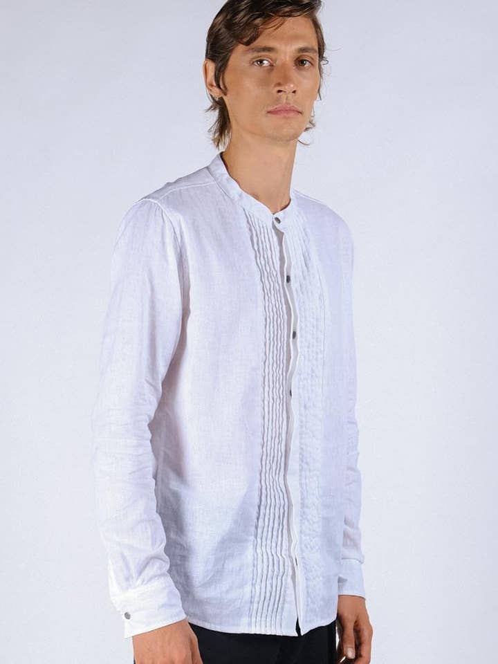 Camicia Hyogo in lino per la vendita all'ingrosso da parte di Gingersnap Official Bali