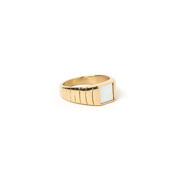 Yang White Signet Ring for wholesale by Arms Of Eve