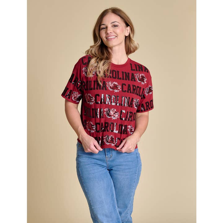 Le T-shirt à paillettes répétées | Caroline du Sud pour la vente par Stewart Simmons