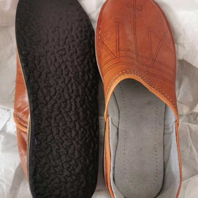 HandmadeBestSeller - Vente Chaussons – unisexe - Babouches marocaines unisexes en cuir biologique6
