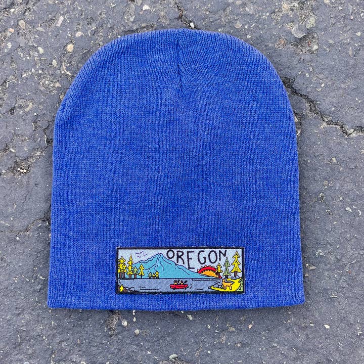 Oregon Rectangle Classic Beanie for wholesale by Sticker Girl, formerly KPB Apparel