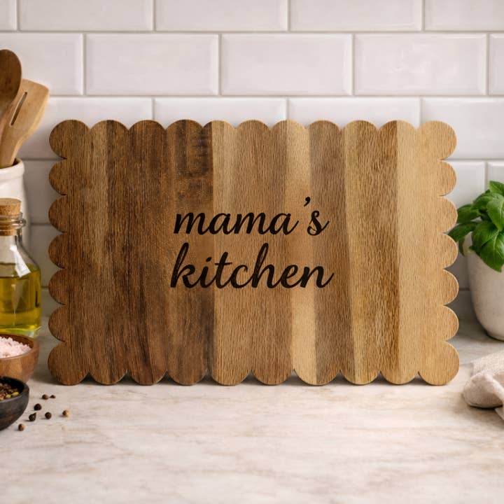 Cutting Board Wood Scalloped Rustic Farmhouse Kitchen Decor for wholesale by Pagel & Sons