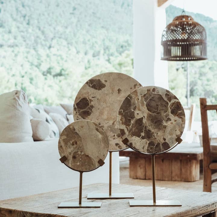 EARTHWARE - Wholesale Decorative Tabletop Object - Marble on stand Amélie S2