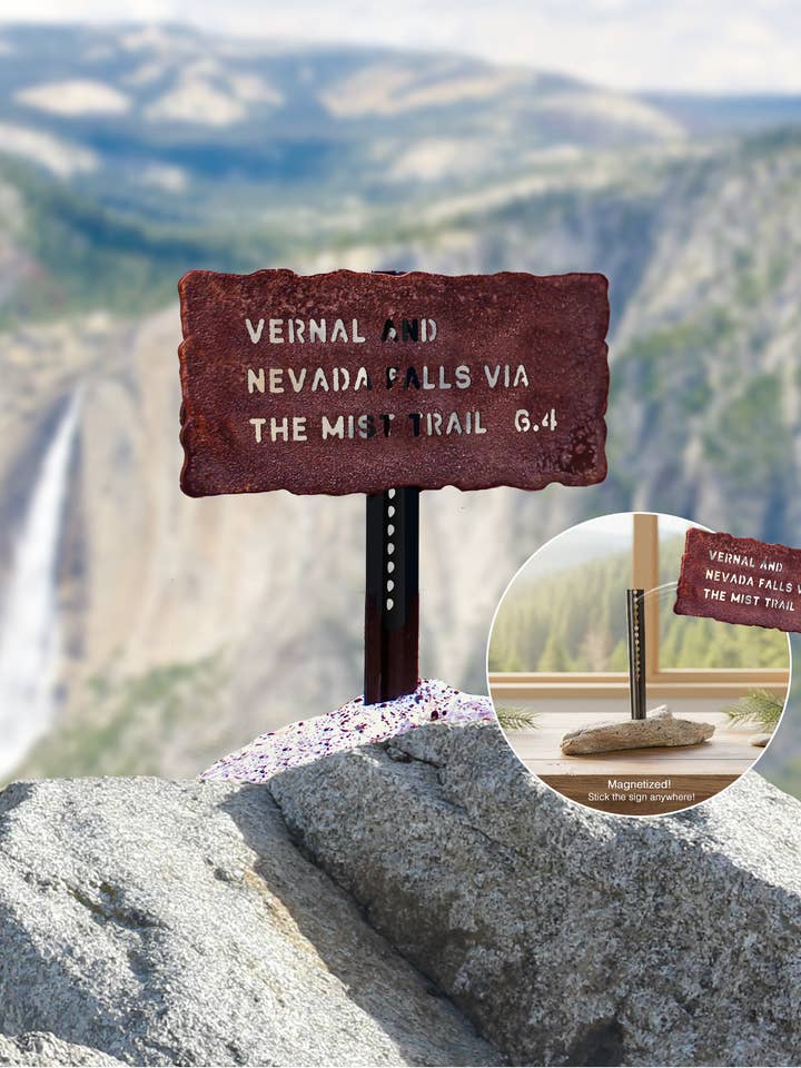 Vernal et Nevada Falls via le Mist Trail pour la vente par Yosemite Trail Signs