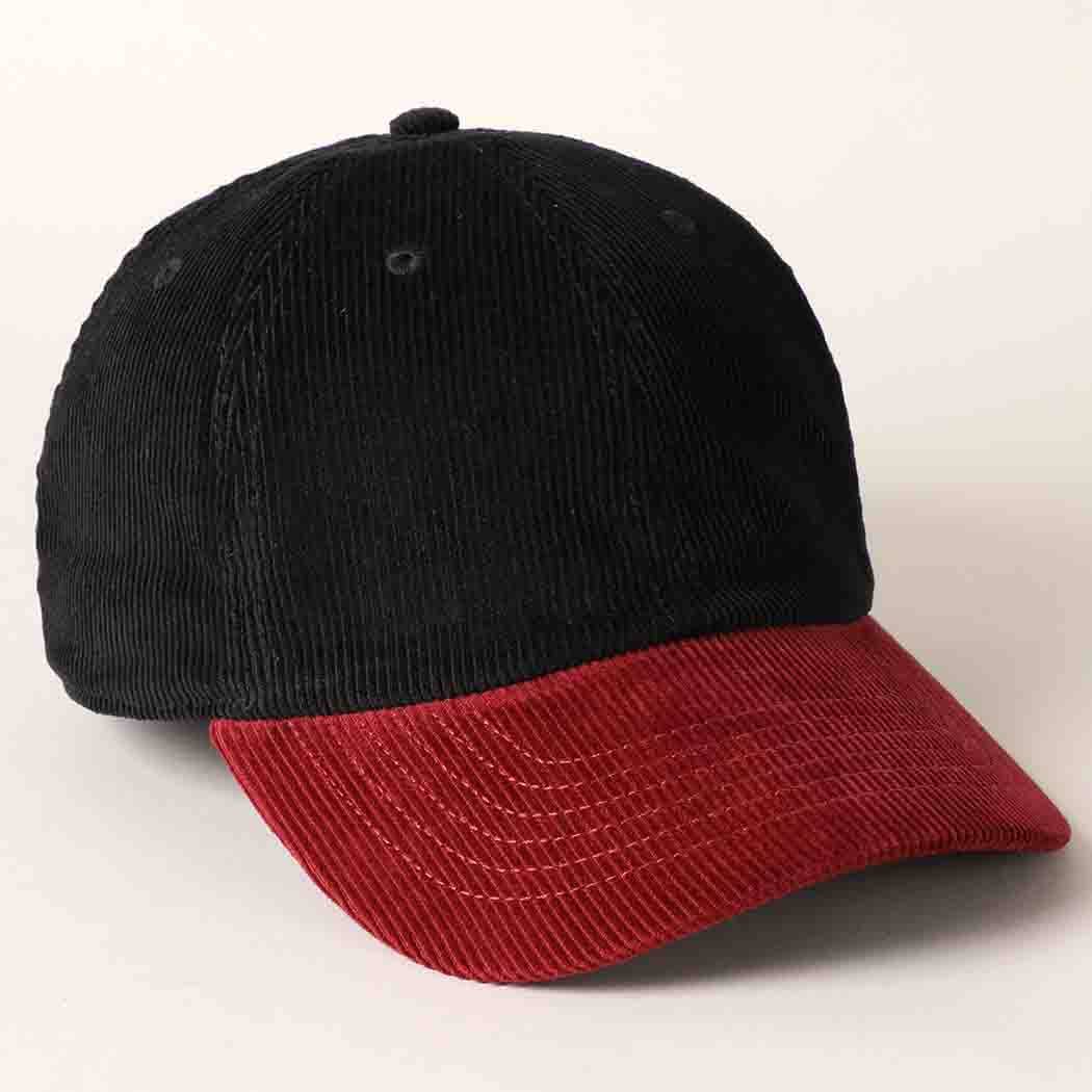 Fashion City - Wholesale Baseball Cap - Unisex - Corduroy Two-Tone Adjustable Baseball Cap5