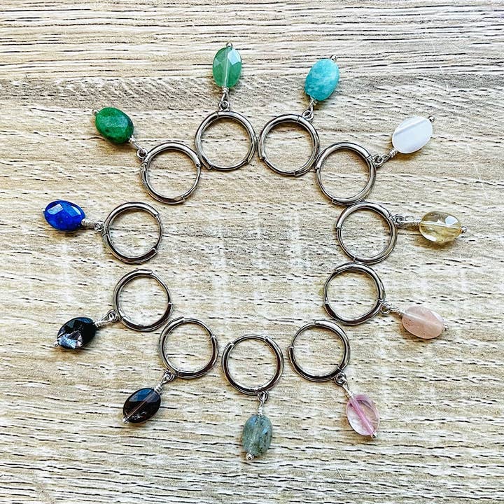 Creoles natural stones silver Mini Candy for wholesale by YSIE