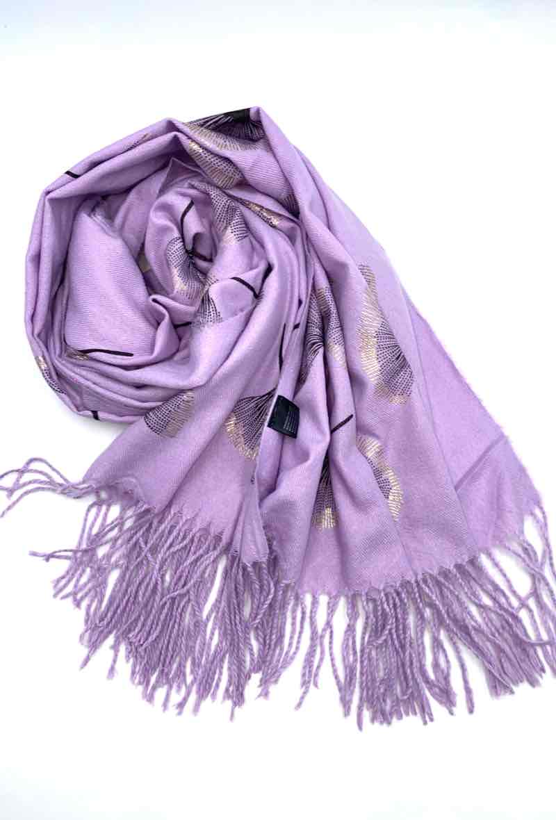 LINETA - Wholesale Scarf - Women's - Gingko Leaf Pattern Soft Scarf18