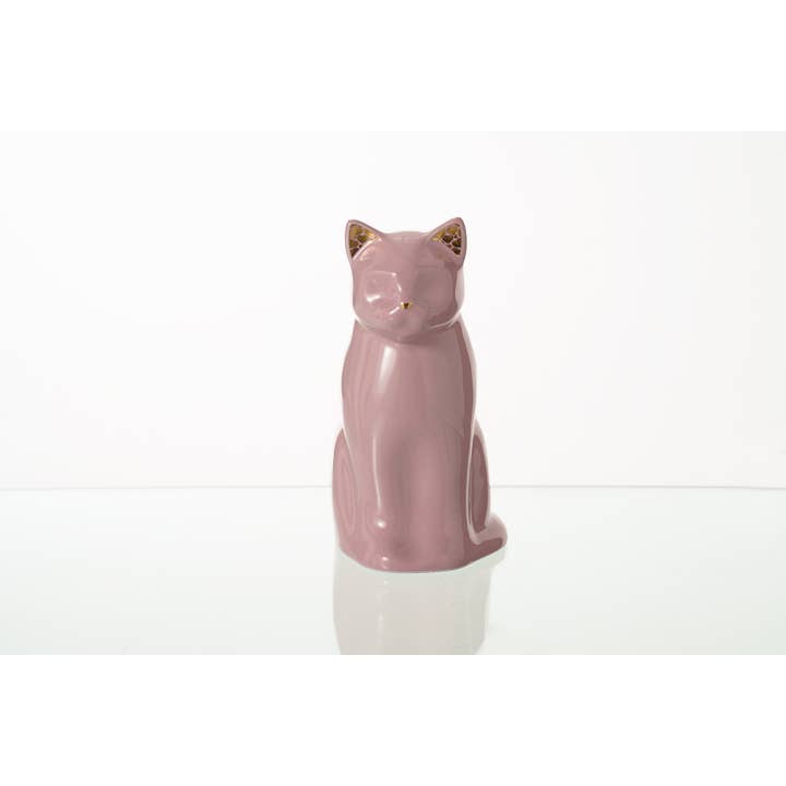 Pulvis Art Urns - Venta al por mayor Urna/caja de recuerdos para mascotas - Urna para Mascotas "Miau" para Gato - Rosa | Cerámica