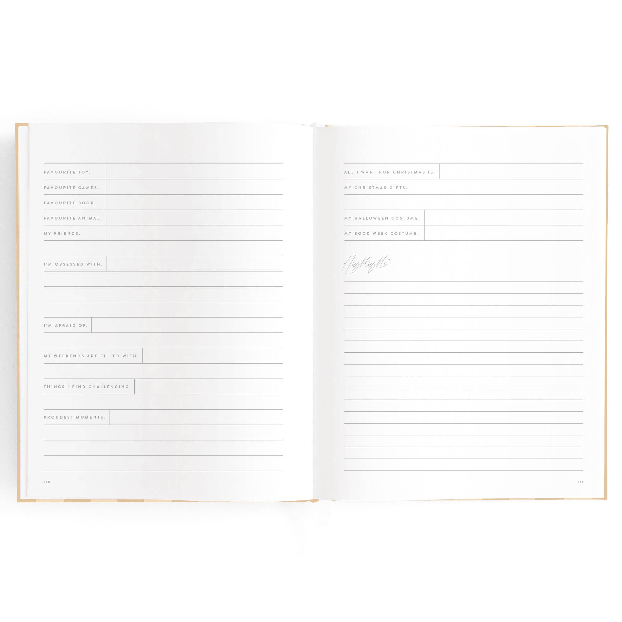 Fox & Fallow - Wholesale Memory book – Child & baby - Baby Book Coffee Stripe7