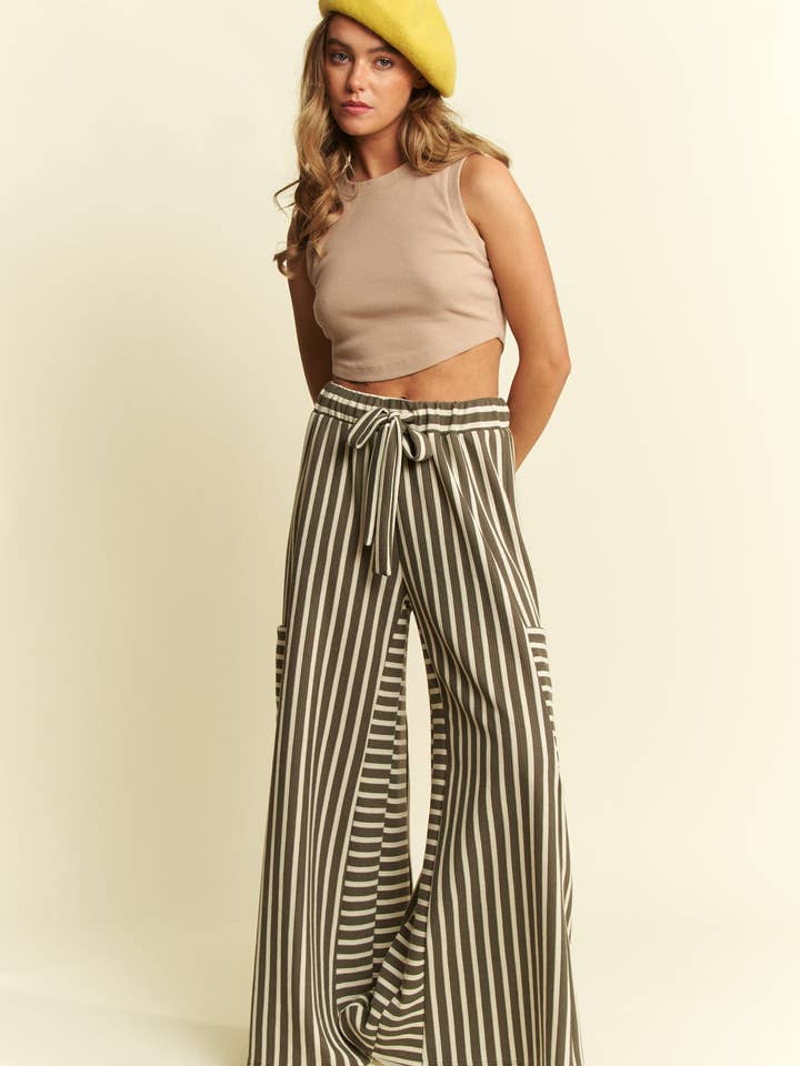 JADE BY JANE - Wholesale Pants - Women's - STRIPE WIDE LEG PANTS7