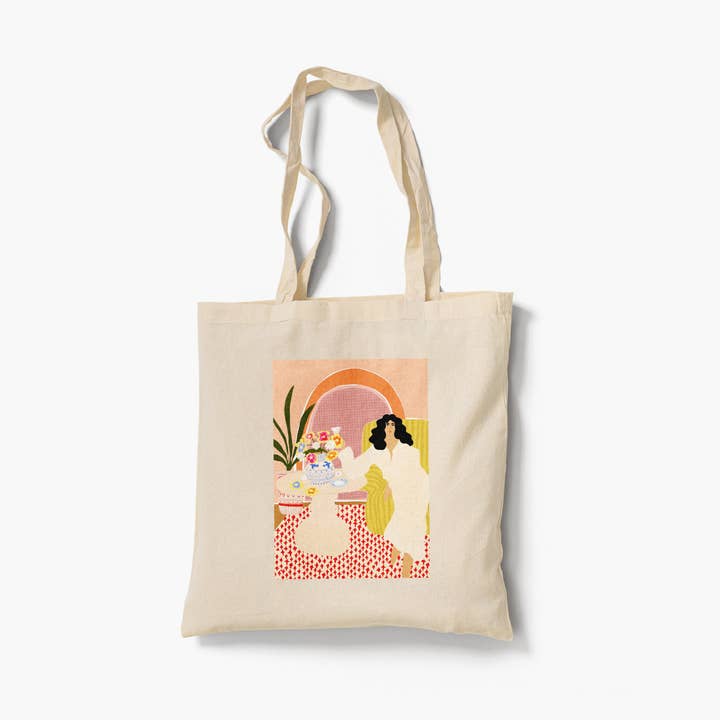 Vase Of Flowers 100% Organic Cotton Tote Bag for wholesale by Alja Horvat d.o.o.