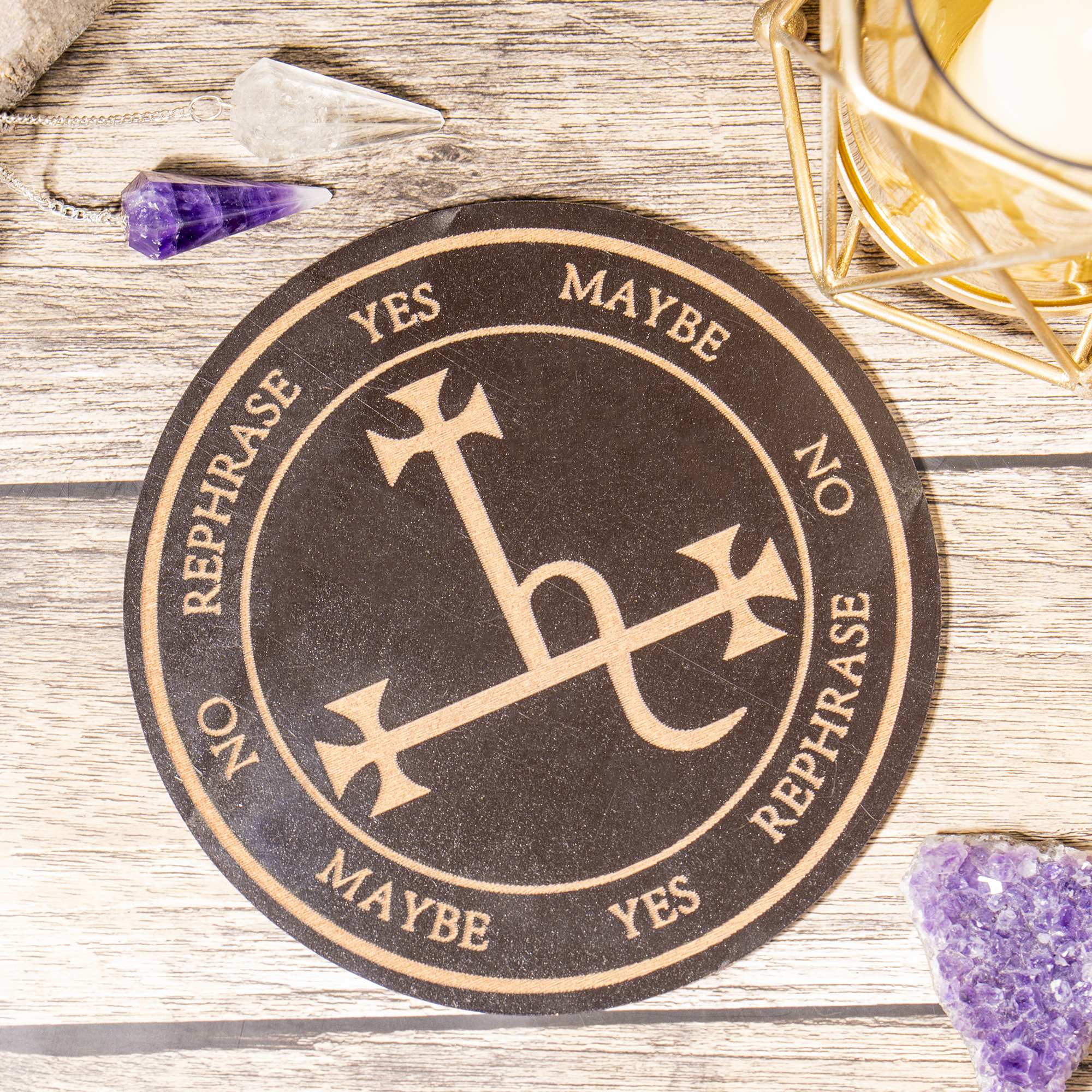 Soothing Crystals - Wholesale Meditation Supplies - 6" Lilith Sigil Altar | Pendulum Board |Feminine Sigil Board3