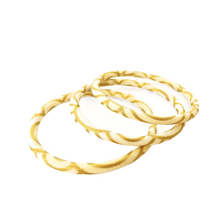 Melokane - Wholesale Bangle Bracelet - Ecru and gold Seigaiha Japanese bangle bracelet3