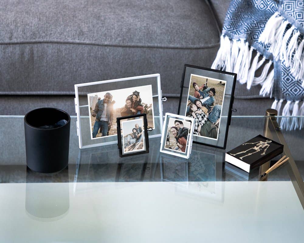 Black Isaac Jacobs Modern Style Metal Floating Desk Photo Frame for wholesale on Faire23