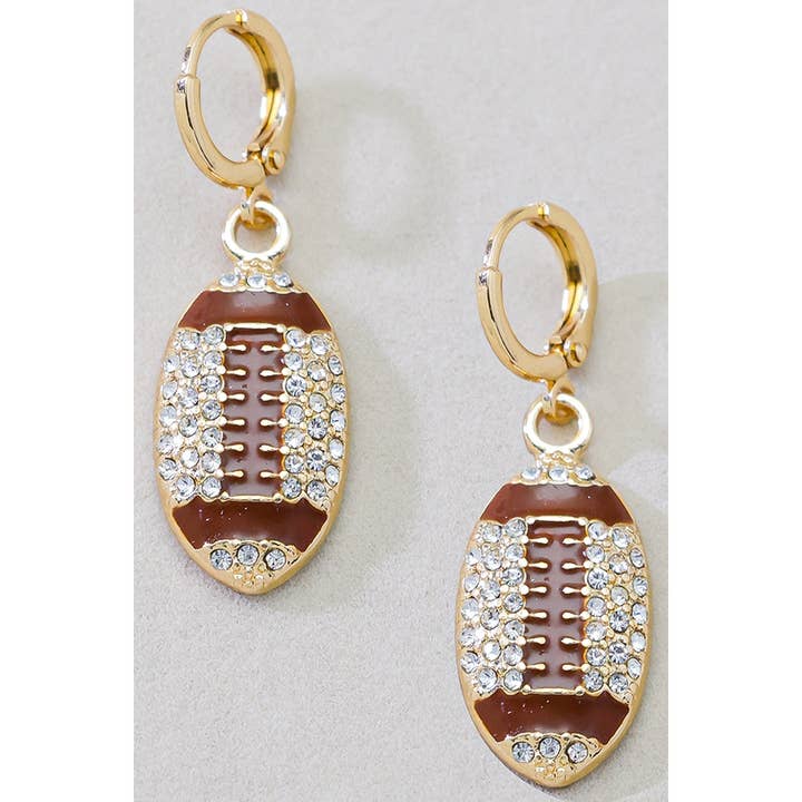 CZ PAVE FOOTBALL HUGGIE EARRINGS for wholesale by Girly