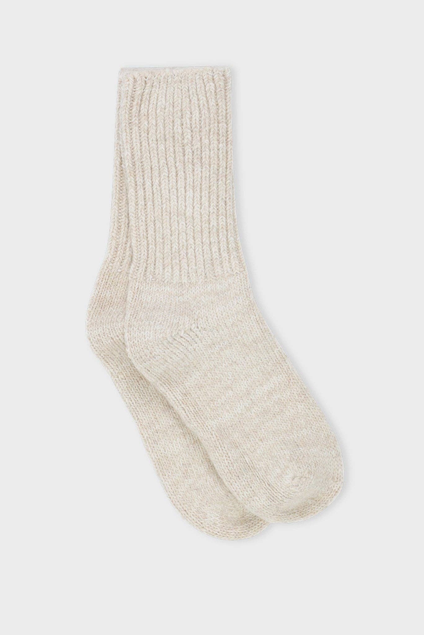 boyfriend socks - oatmeal melange for wholesale on Faire1