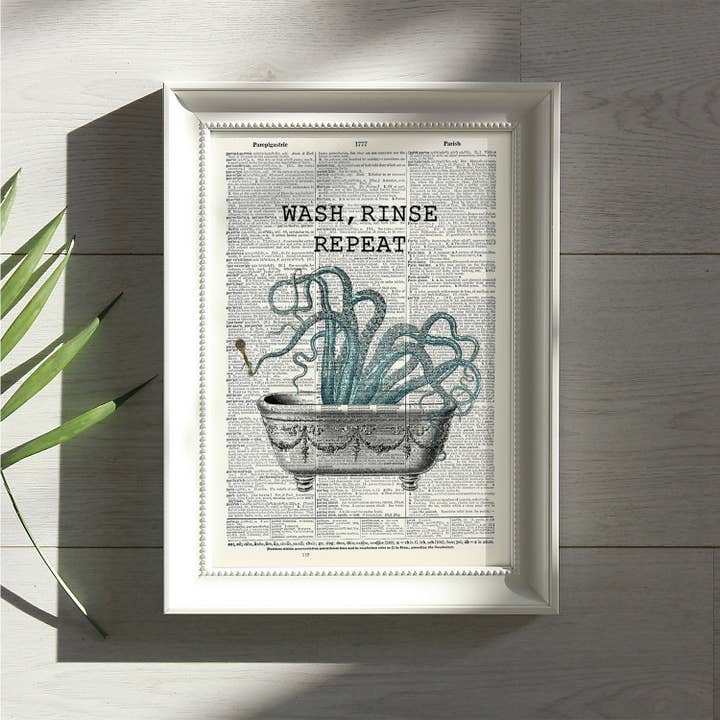 Vintage Dictionary Art - Vendita all'ingrosso Stampa artistica - Stampa d'arte | Pagina di dizionario | Vintage | Lavare Risciacquare Ripetere2