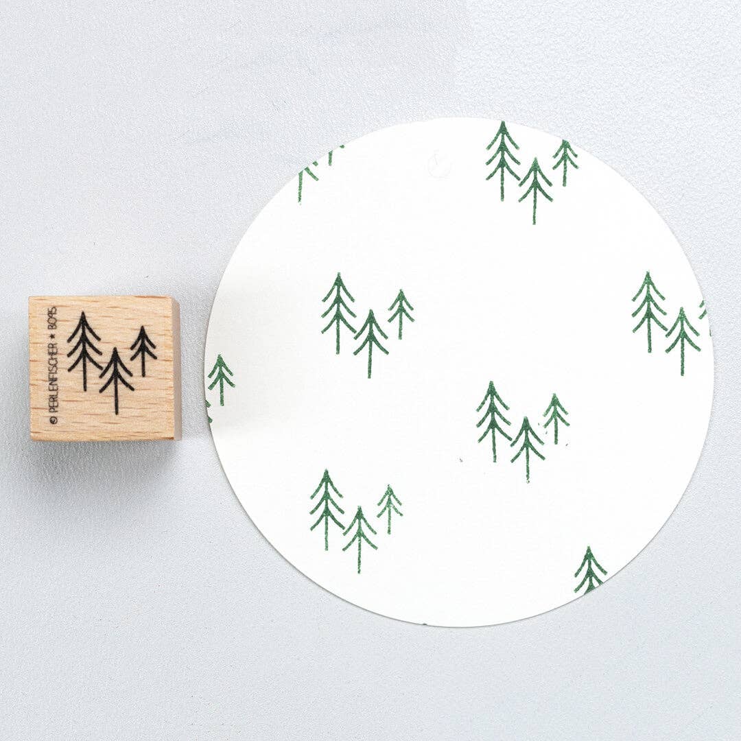 Perlenfischer - Wholesale Rubber/Decorative Stamp - 5x Stamp | Small Pine Forest0