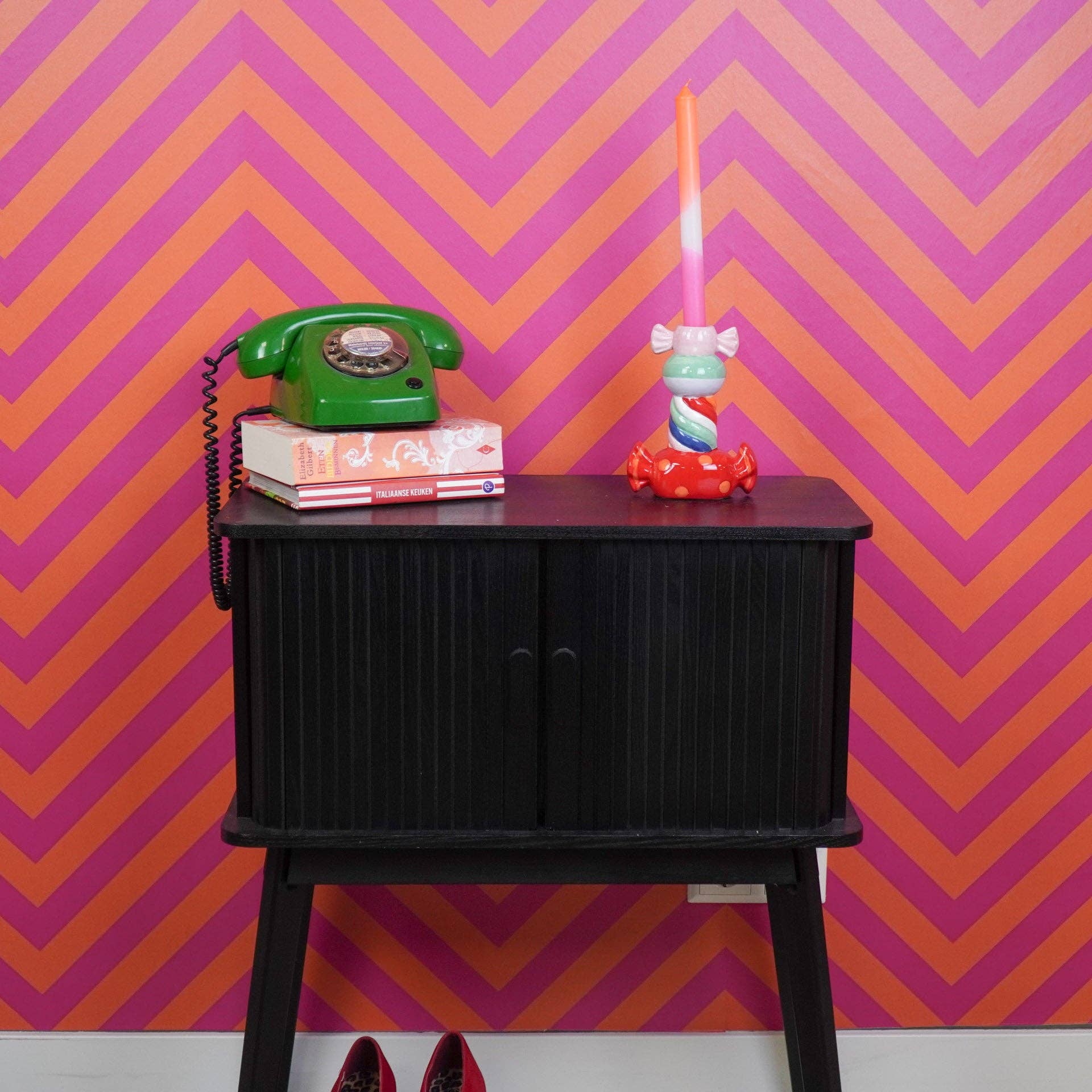 Housevitamin bv - Vendita all'ingrosso Portacandele - Portacandele - Caramella Toffee Graffettata - Multicolore - 13x7x20cm1