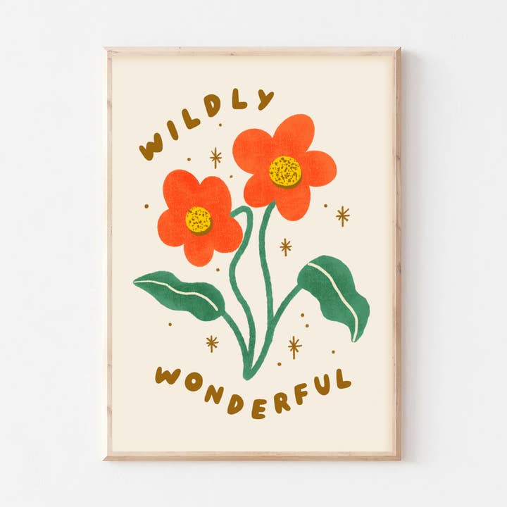 Lauren Sissons Studio - Vendita all'ingrosso Stampa artistica - Bambini e neonati - Stampa floreale Wildly Wonderful - Simpatica decorazione da parete positiva per bambini0