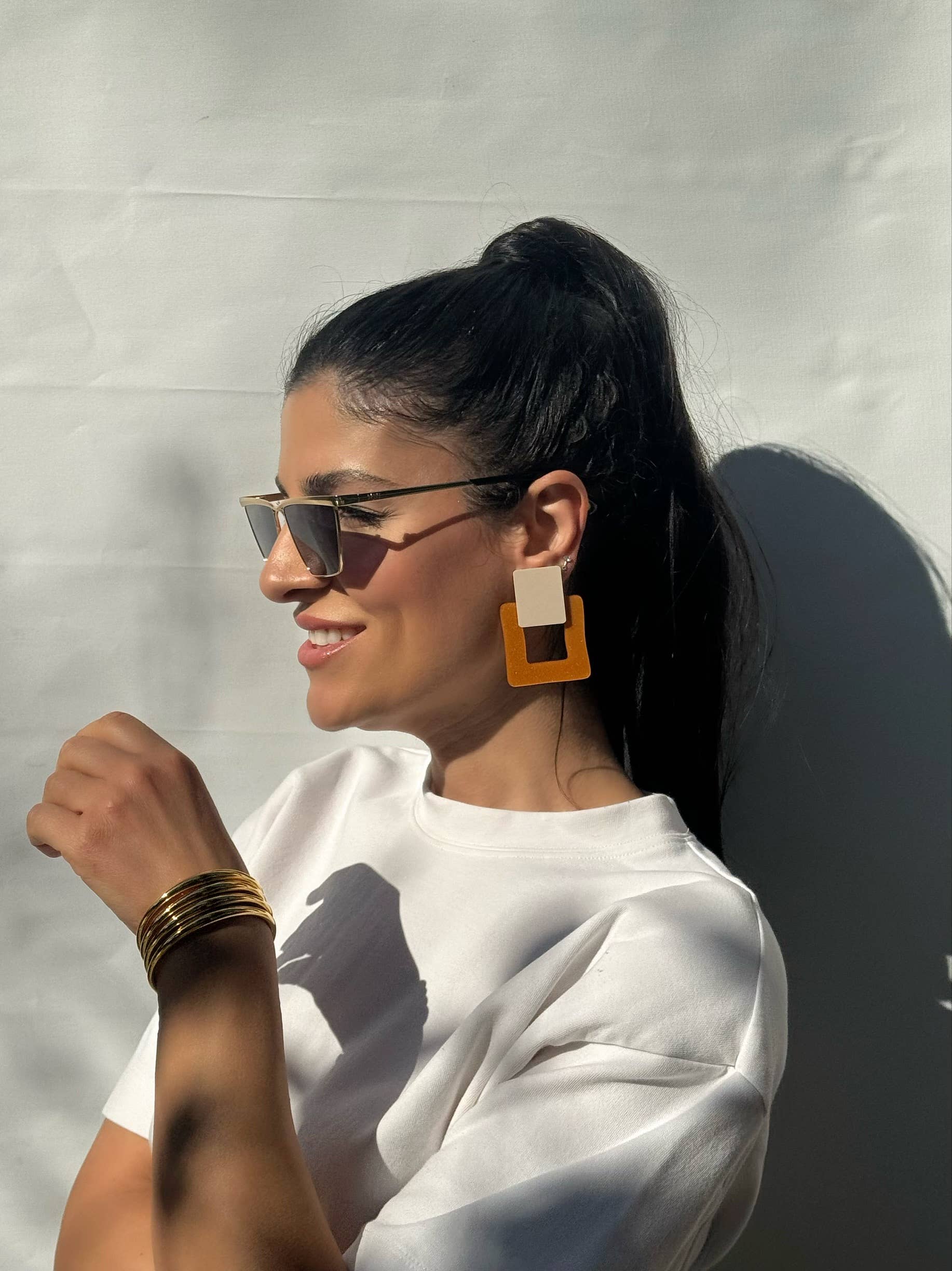 Christina Christi - Wholesale Clip-On Earrings - Colorful Square Earrings, Clip On Earrings Women, Geometric7