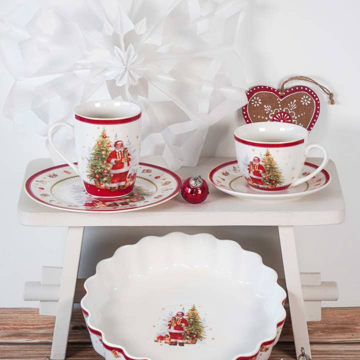 Isabelle Rose - Wholesale Baking Dish - Porcelain baking dish Happy Santa 24,5 x 5,5 cm Isabelle Ros