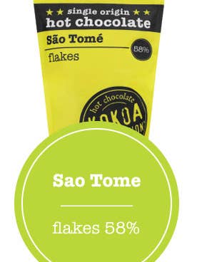HEISSE SCHOKOLADE São Tomé Flocken 58% für den Großhandel von Kokoa Collection