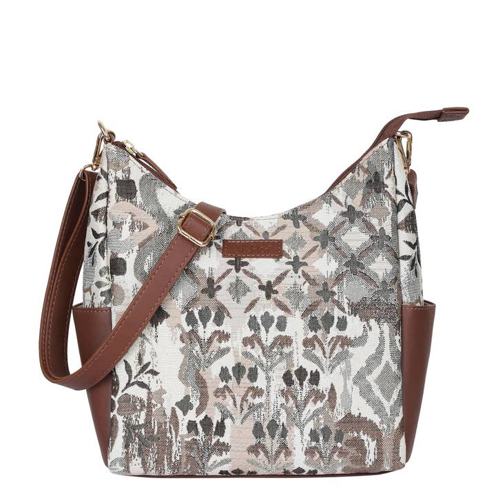 Sac bandoulière hobo en tapisserie imprimée pour femmes, sac à bandoulière pour la vente par Sishka Ltd