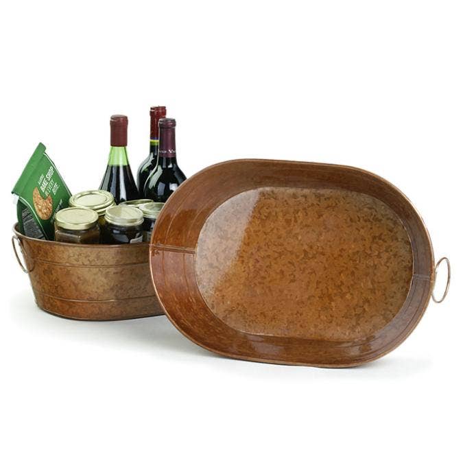 15" Oval Tub Copper Finish for wholesale by Buhi Imports